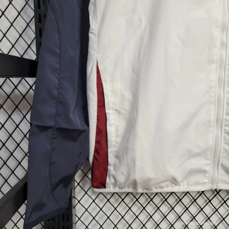 25/26 Manchester United Jacket White Windbreaker