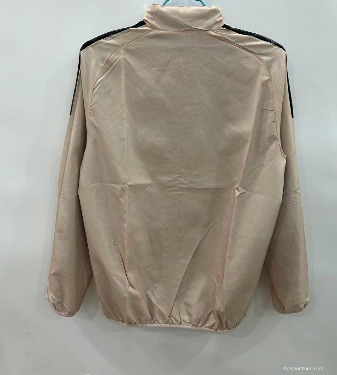 25/26 Boca Juniors Light Blue/Beige with Floral Pattern Reversible Windbreaker