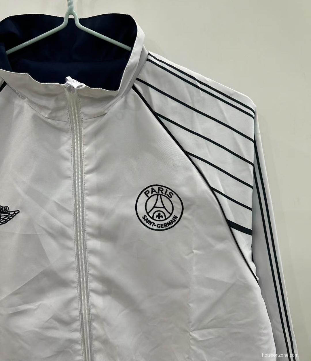 25/26 PSG Reversible White/Navy  Windbreaker