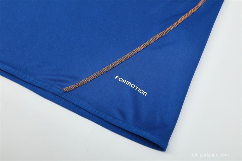 Retro 13/14 Real Madrid Color Blue Half Zipper Jacket+Long Pants