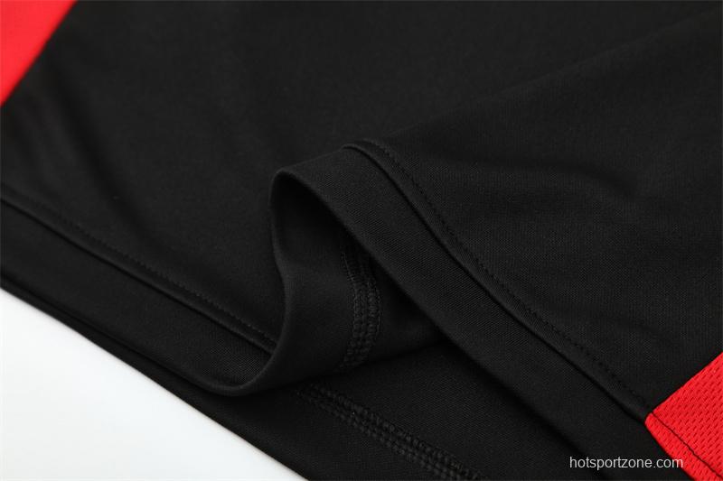 Retro 03/04 AC Milan Black Half Zipper Jacket+Long Pants