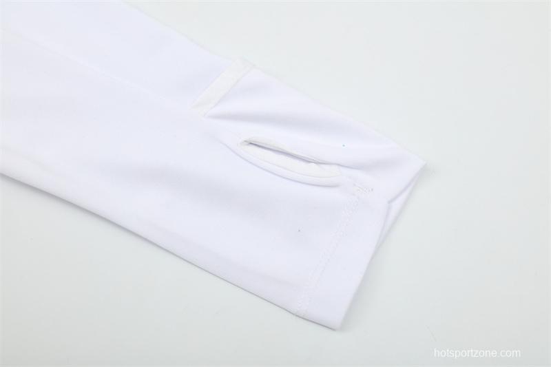 Retro 16/17 Real Madrid White Half Zipper Jacket