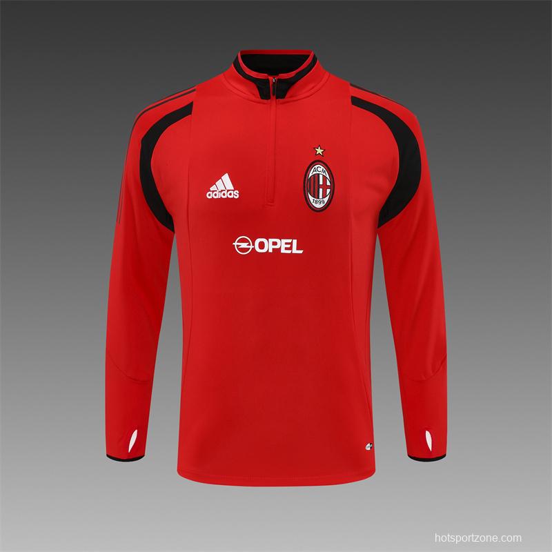 Retro 04/05 AC Milan Red Half Zipper Jacket