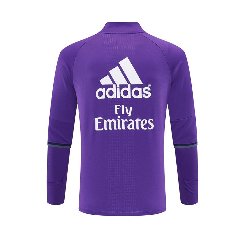 Retro 16/17 Real Madrid Purple Half Zipper Jacket