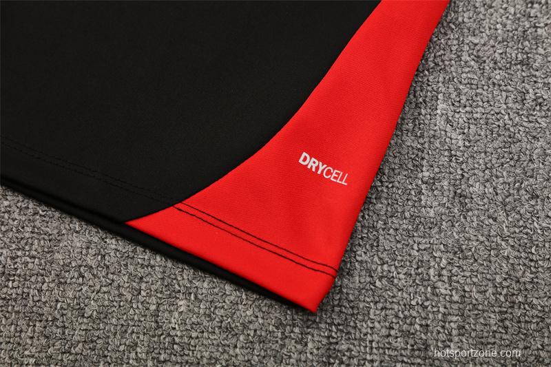 25/26 Portugal Black Half Zipper Jacket+Long Pants