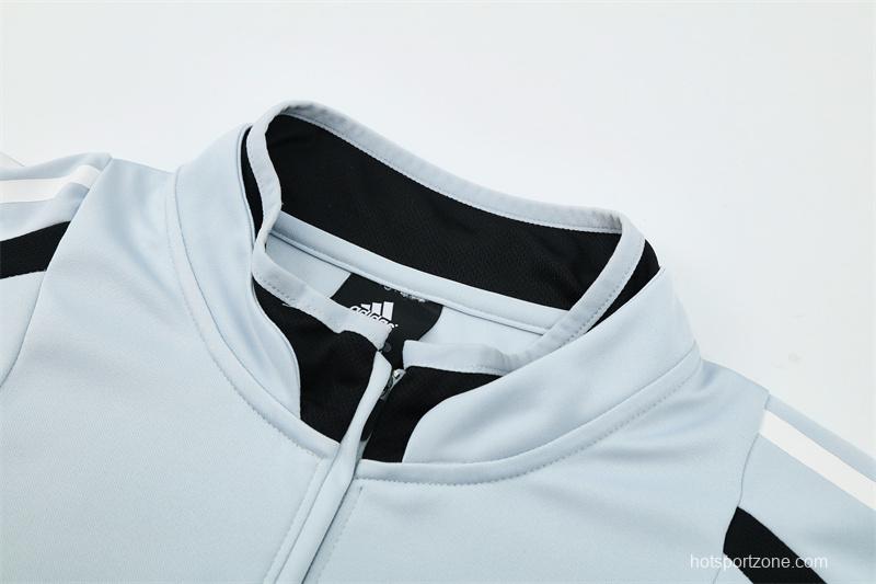 Retro 04/05 Real Madrid Light Grey Half Zipper Jacket