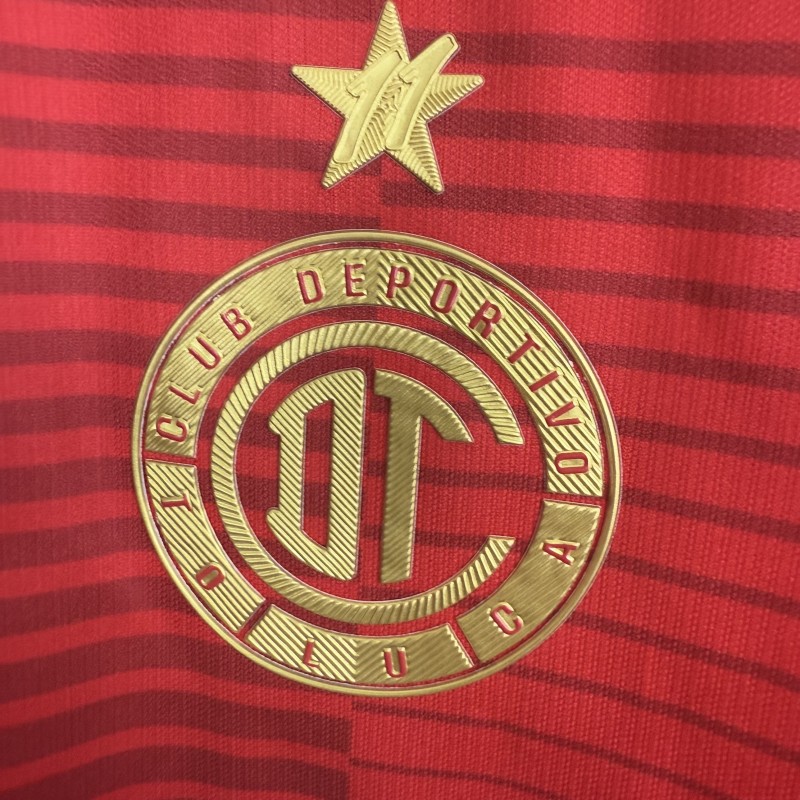 Player Version 25/26 Deportivo Toluca FC Red Home Long Sleeve Jersey