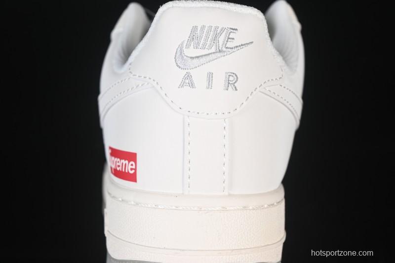 Nike Air Force 1 '07 Low Supreme Collaboration Beige Grey Crystal Sole Casual Sneakers - XX3168-178
