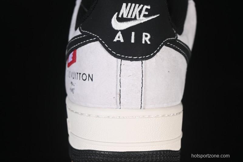Nike Air Force 1 '07 Low LV Collaboration Black Swoosh Woven Label Casual Sneakers - CX5050-Y23