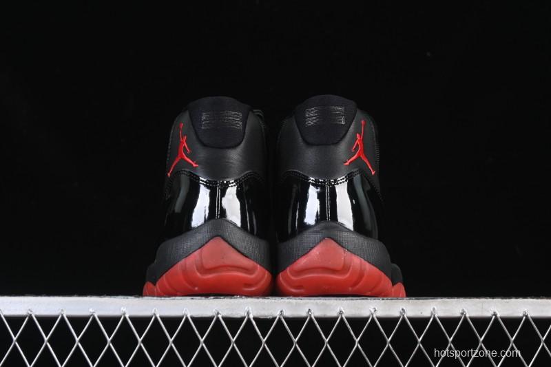 Nike Air Jordan 11 Retro Black Red Basketball Shoes - 378037-326