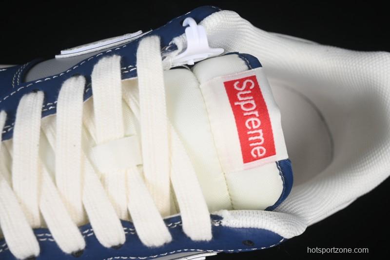 Nike Air Force 1 '07 Low Supreme Collaboration White Blue Gray Red Casual Sneakers - XD2588-602