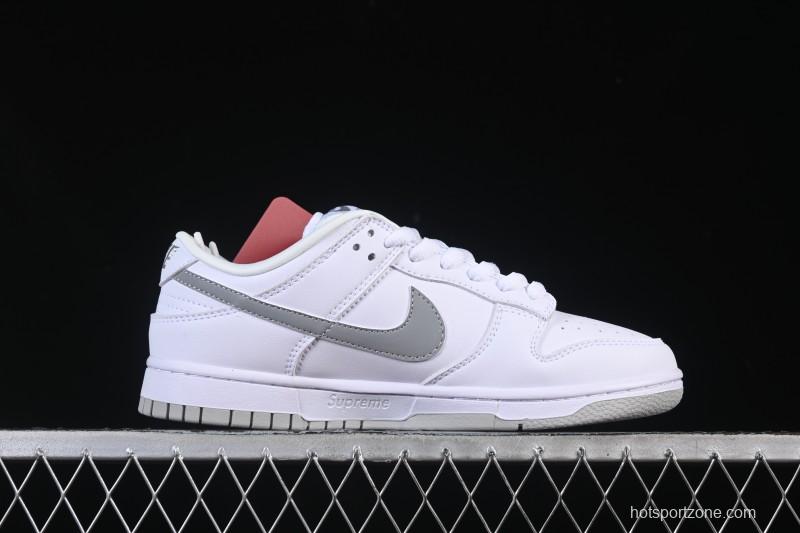 Nike Supreme x Dunk SB Dunk Low White Low-Top Casual Skate Shoes - HQ8487-100