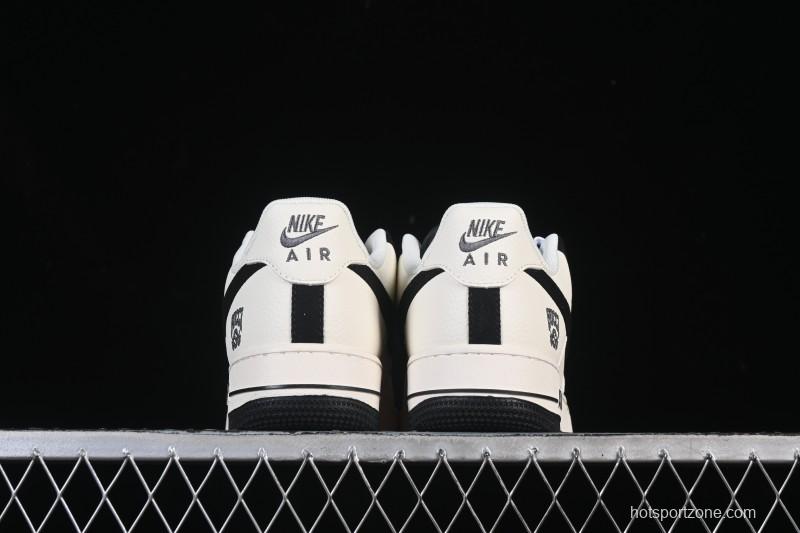 Nike Air Force 1 '07 Low Gucci Collaboration Off-White Black Canvas Hook Low-Top Casual Sneakers - XD2588-605