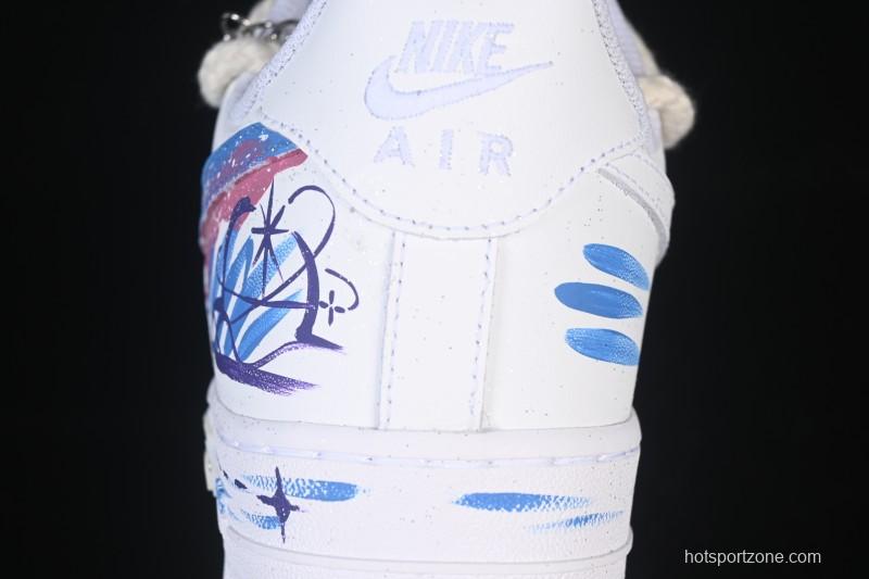 Nike Air Force 1'07 Low Libra Hand-Painted Zodiac Series Low-Top Casual Sneakers - 9231023