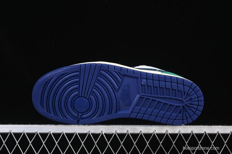 Nike Air Jordan 1 Low AJ1 Blue Green Colorway Low-Top Casual Skate Shoes - 553558-147