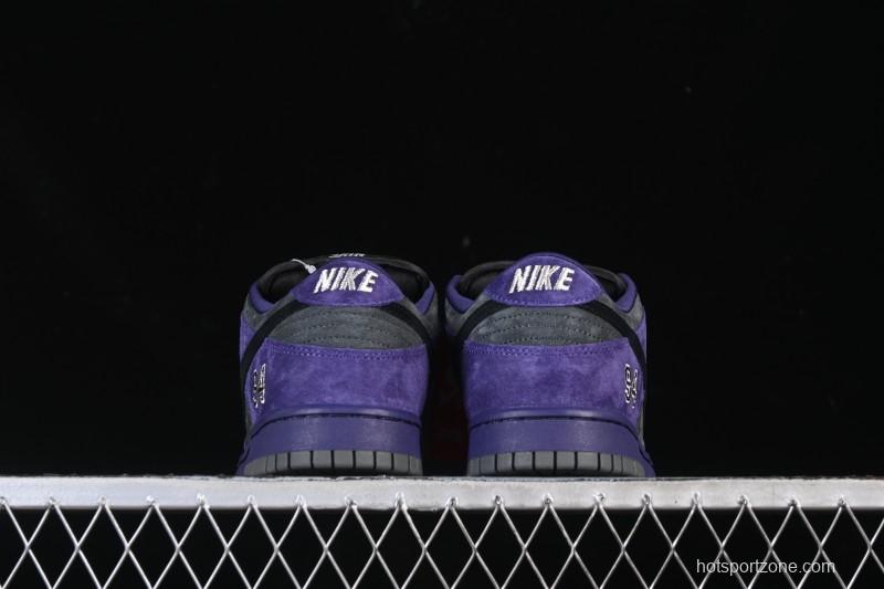 Nike Supreme x Dunk SB Dunk Low Casual Skate Shoes Gray Purple - HQ8487-500