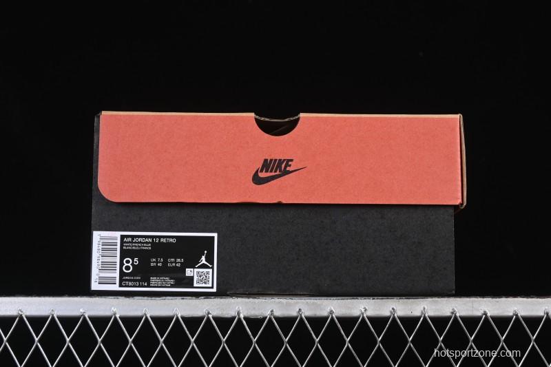 Nike Air Jordan 12 Retro French Blue And White Basketball Shoes - CT8013-114