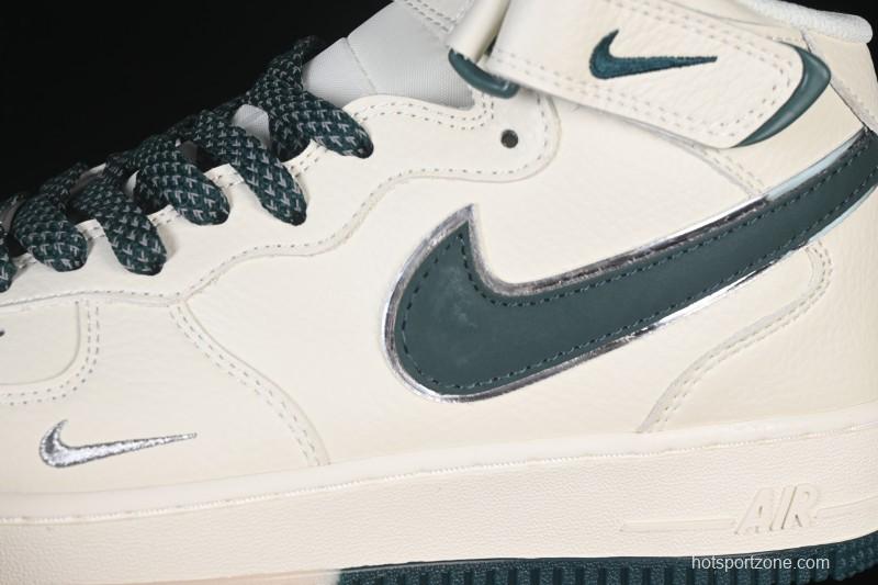 Nike Air Force 1'07 Mid Casual Shoes with Reflective Design and Full-Length Air Cushion - XL0236-235