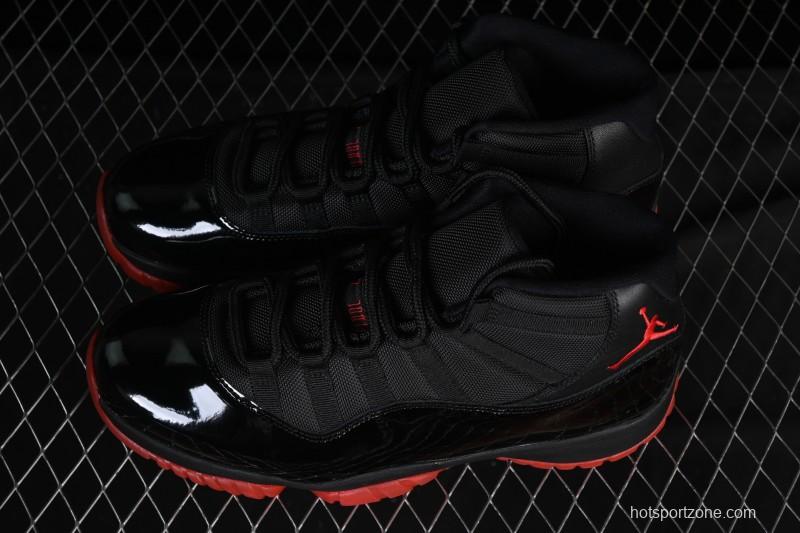 Nike Air Jordan 11 Retro Black Red Basketball Shoes - 378037-326