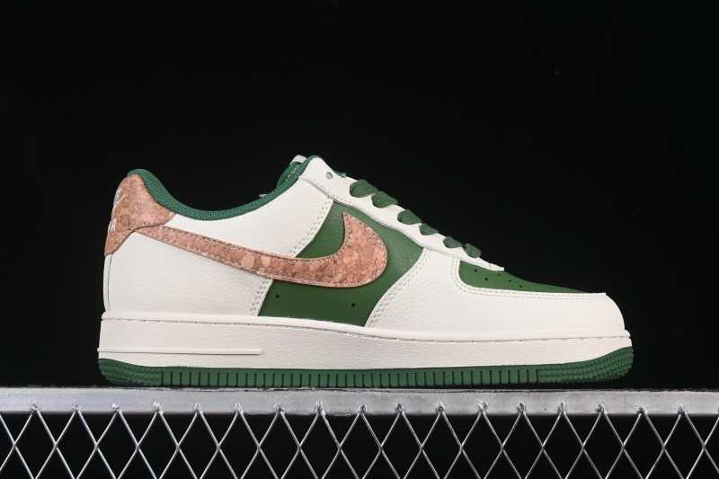 Nike Air Force 1 '07 Low Stone Island Collaboration Beige Green Floral Casual Sneakers - JP8028-010