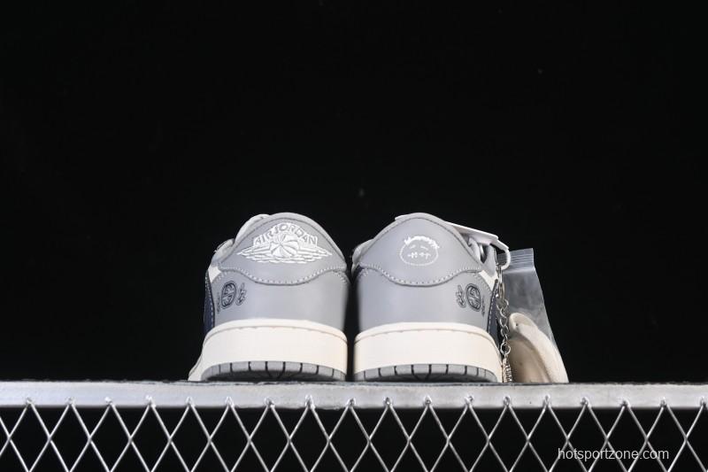 Nike Travis Scott x Fragment Design x Air Jordan 1 Low OG SP AJ1 Low-Top Casual Sneakers - LD2025-023