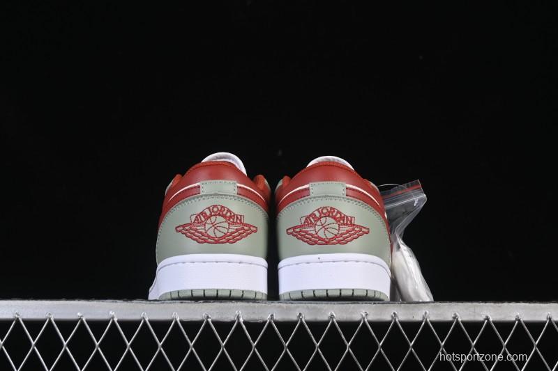 Nike Air Jordan 1 Low AJ1 White Green Red Low-top Casual Skate Shoes - 553558-133