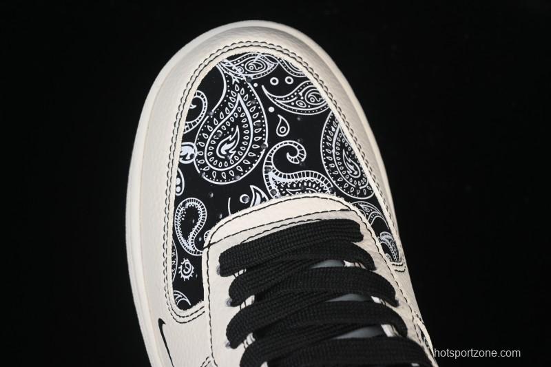 Nike Air Force 1'07 Low Cashew Flower Classic White Black Low-Top Casual Sneakers - ZD1988-005