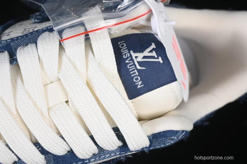 Nike Air Force 1 '07 Low Casual Sneakers in White Navy Blue - YF9511-816