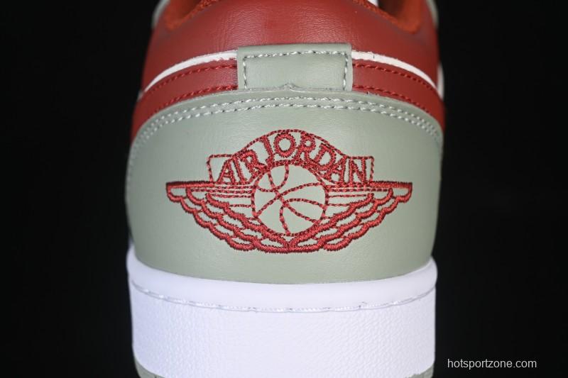 Nike Air Jordan 1 Low AJ1 White Green Red Low-top Casual Skate Shoes - 553558-133
