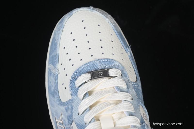 Nike Air Force 1 '07 Low Levi's White Light Blue Casual Sneakers - YF9511-814