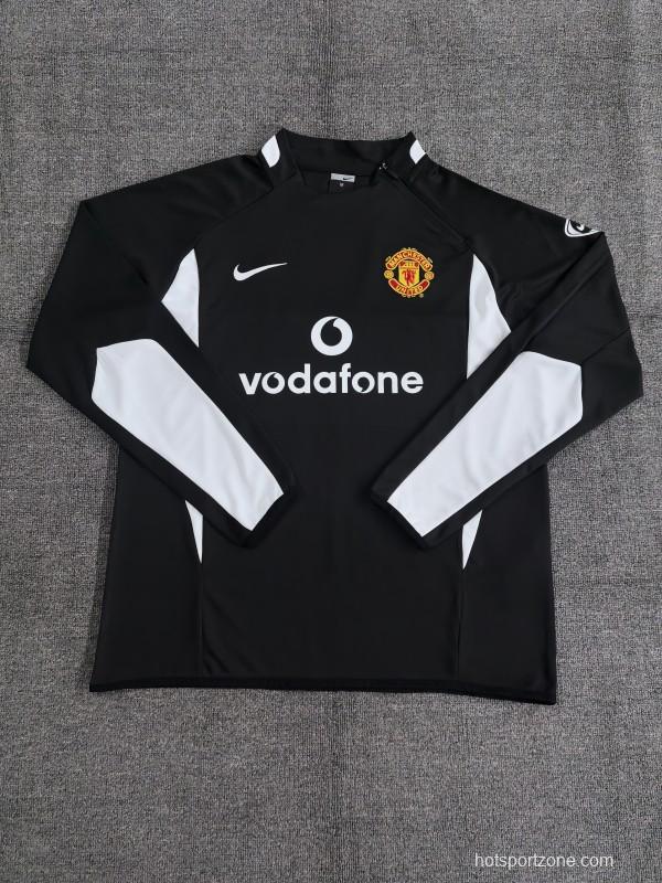 Retro 02/03 Manchester United Black Half Zipper Jacket