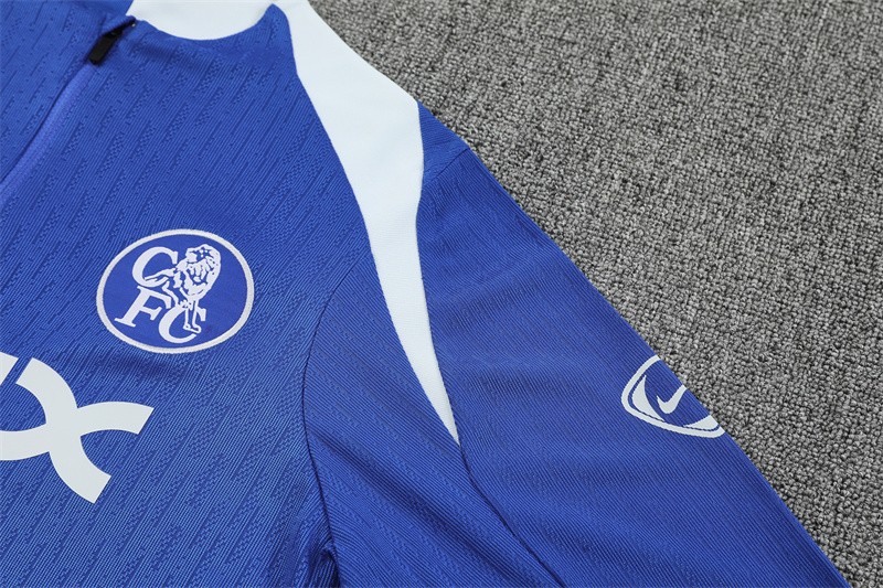Player Version 25/26 Chelsea Color Blue T90 Half Zipper Jacket+Long Pants