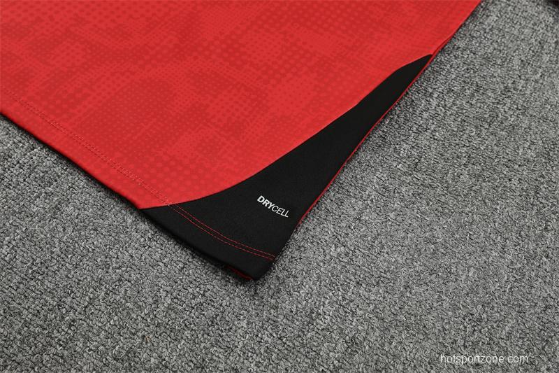 25/26 AC Milan Red Camouflage Half Zipper Jacket+Long Pants