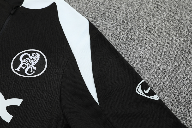 Player Version 25/26 Chelsea Black T90 Half Zipper Jacket+Long Pants