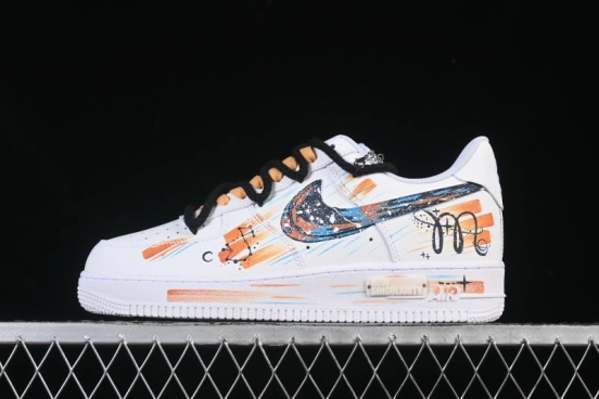 Nike Air Force 1 '07 Low Hand-Painted Zodiac Scorpio Canvas Sneakers - 10241122