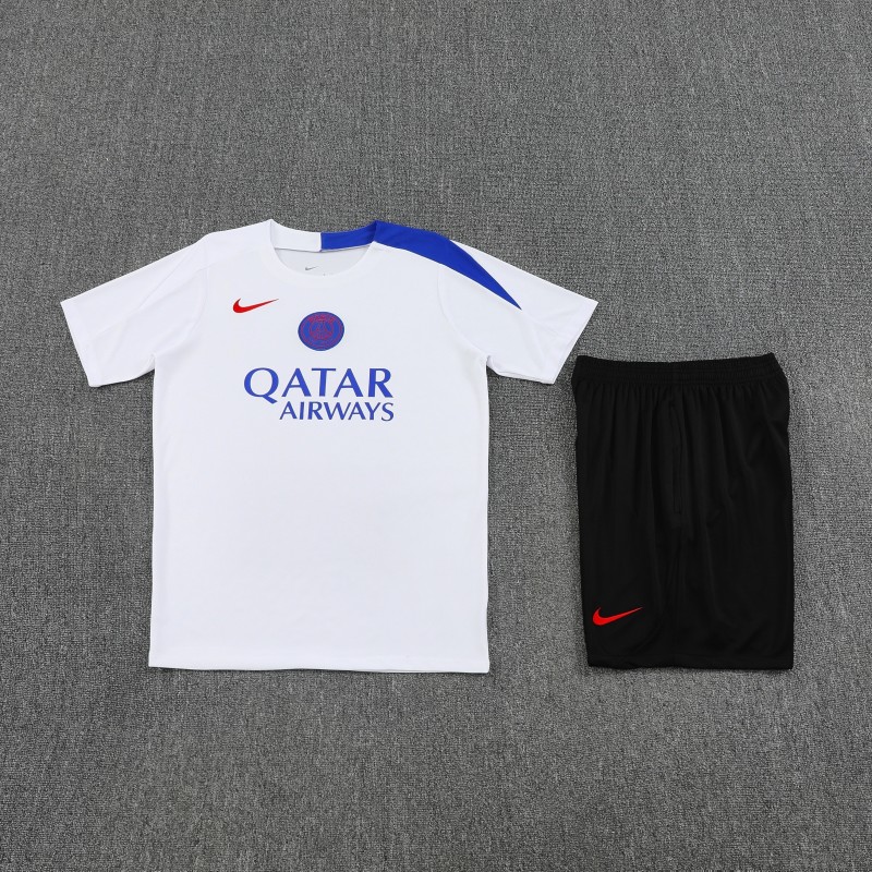 25/26 PSG White Short Sleeve Jersey+Shorts