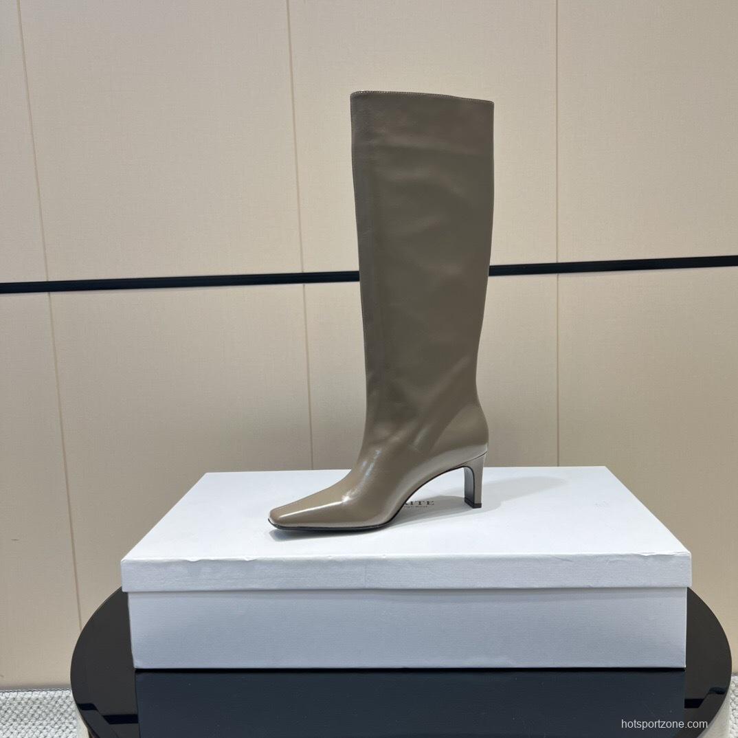 Khaite 2025/SS Square Toe Slip-On High Boots - KFY00490