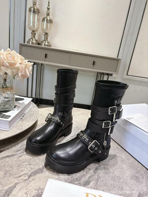 Dior 2025/SS Punk Style Strap Ankle Boots - KFY00470