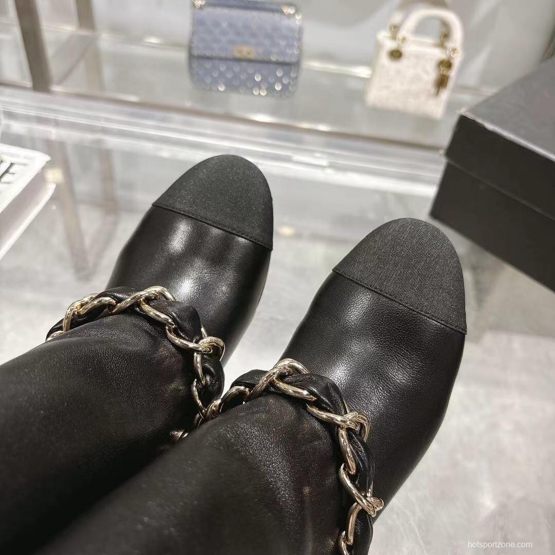 Chanel 2025/SS Chain Accent Block Heel Boots - LY00410