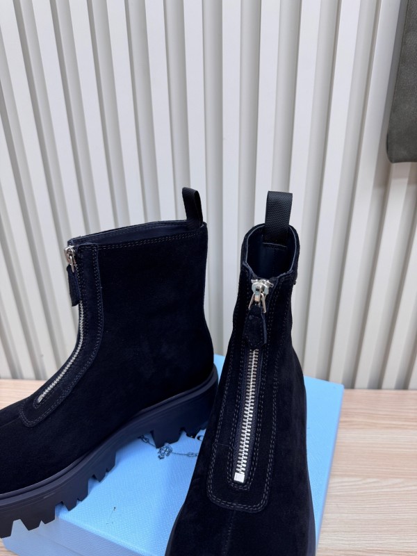 Prada Unisex Martin Boots Premium Leather Construction - LY00340