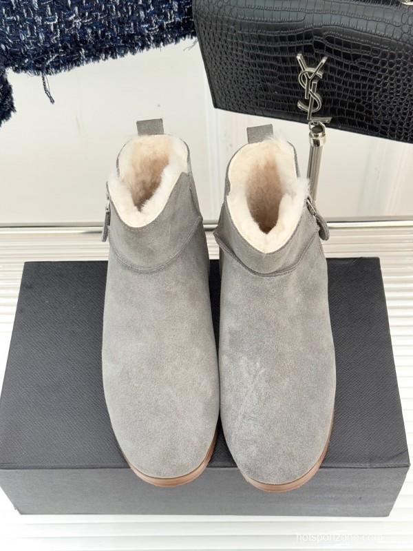 ALAIA Minimalist Side Zipper Retro Snow Boots - KFY00320