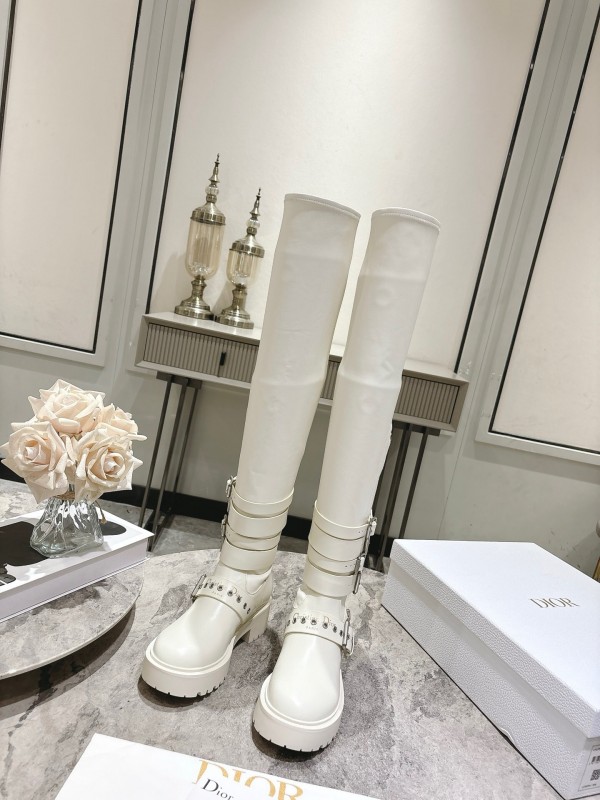 Dior 2025/SS Punk Strap Knee High Boots - KFY00500