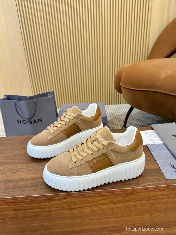 Hogan H-STRIPES Series Couple Thick Sole Biscuit Shoes Casual Sneakers - AS00310