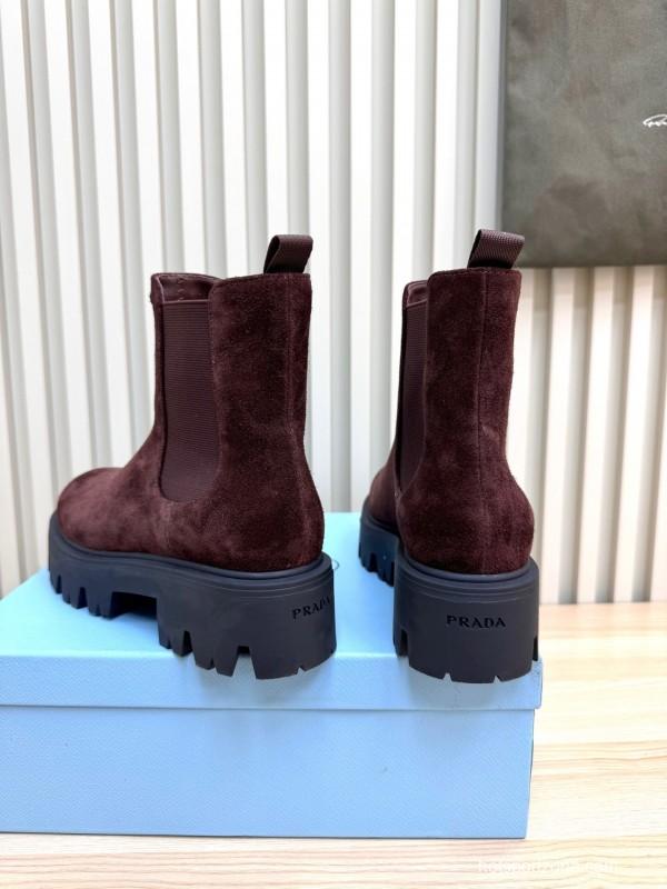 Prada 2025 SS Chunky Platform Ankle Boots - LY0340
