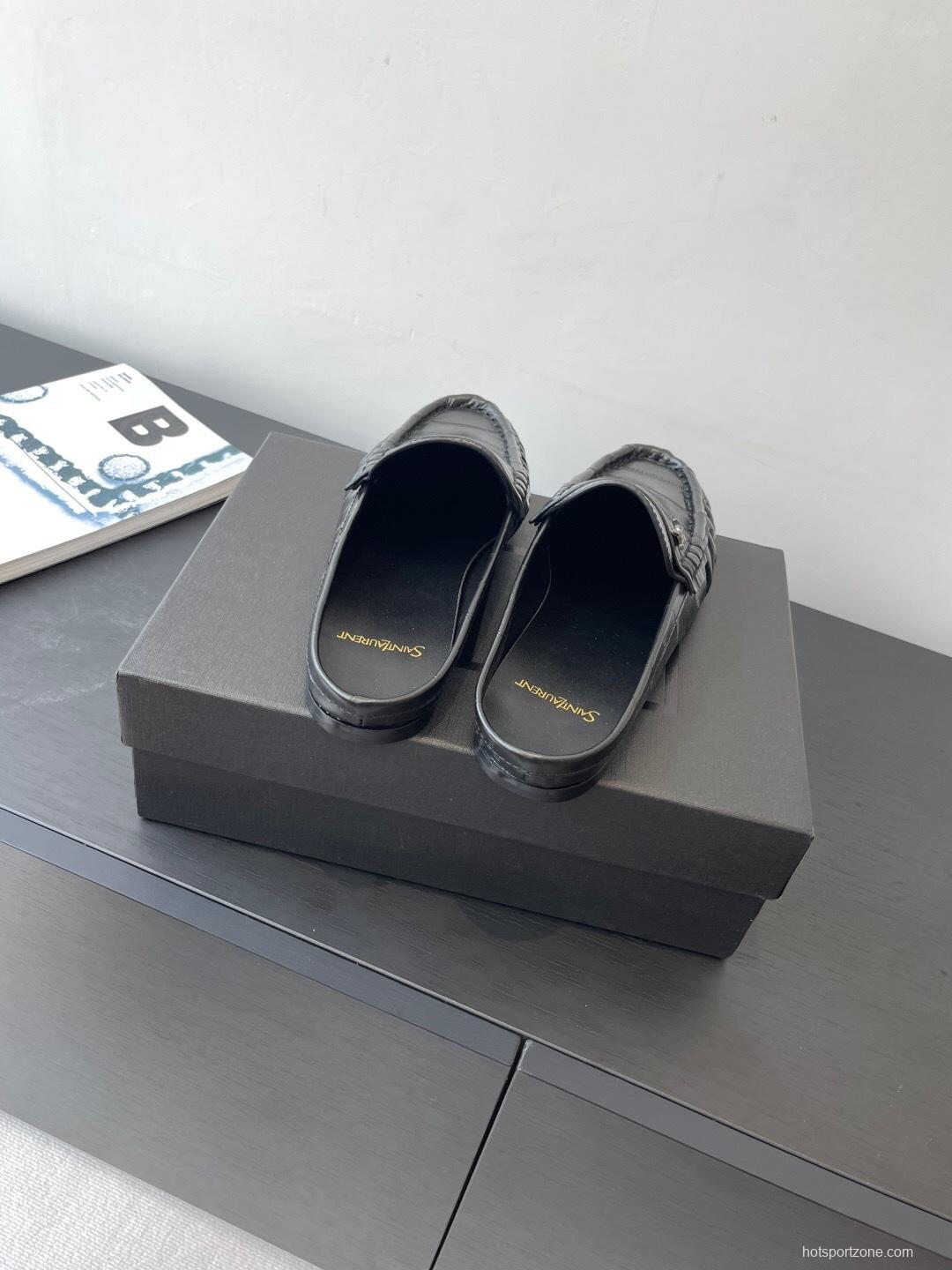 Saint Laurent Classic Loafer Half-Drag Mule Shoes - KF Y00350