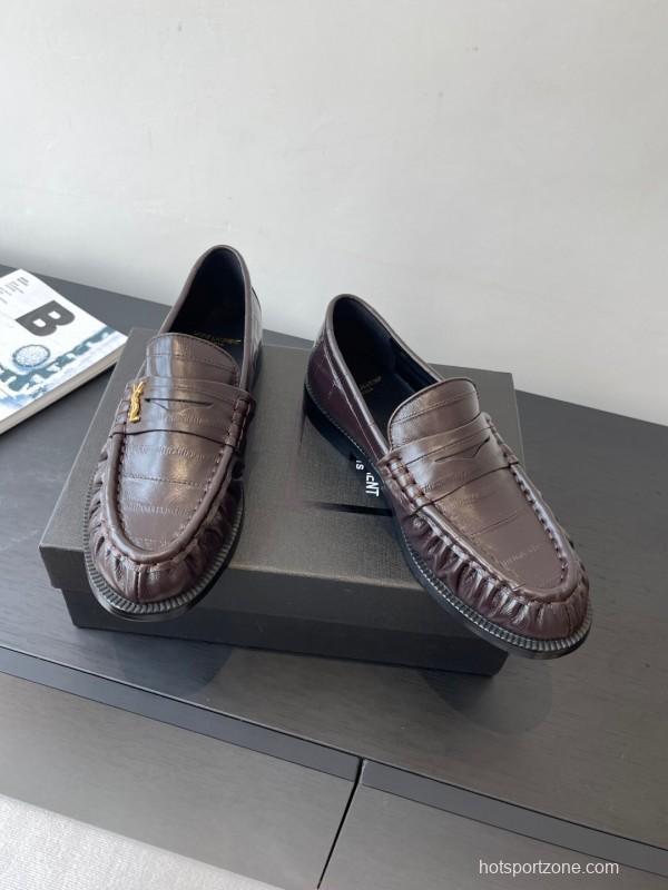 Saint Laurent Classic Loafer Leather Shoes - KFY00350