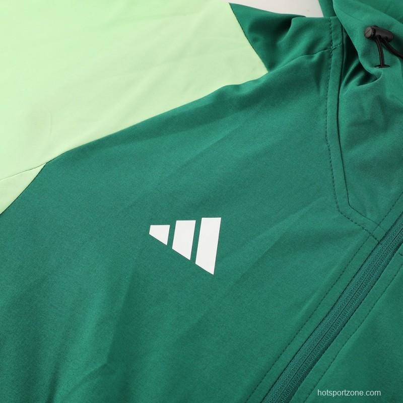 2025 Adidas Green Half Zipper Jacket+Long Pants S-2XL