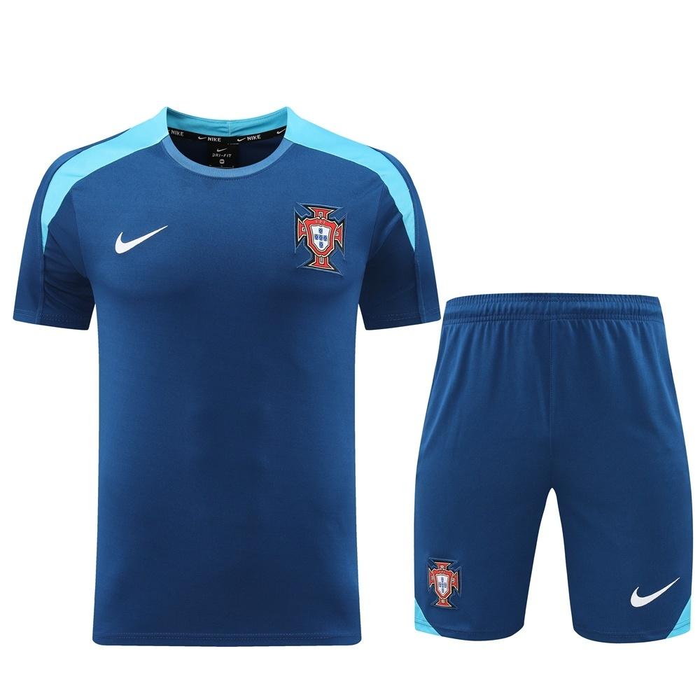 2025 Portugal Royal Blue Short Sleeve+Soccer Shorts