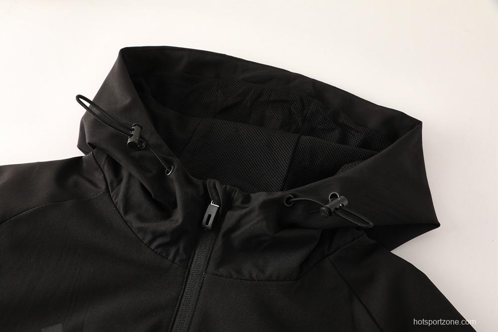 2025 Adidas Black Half Zipper Jacket+Long Pants S-2XL
