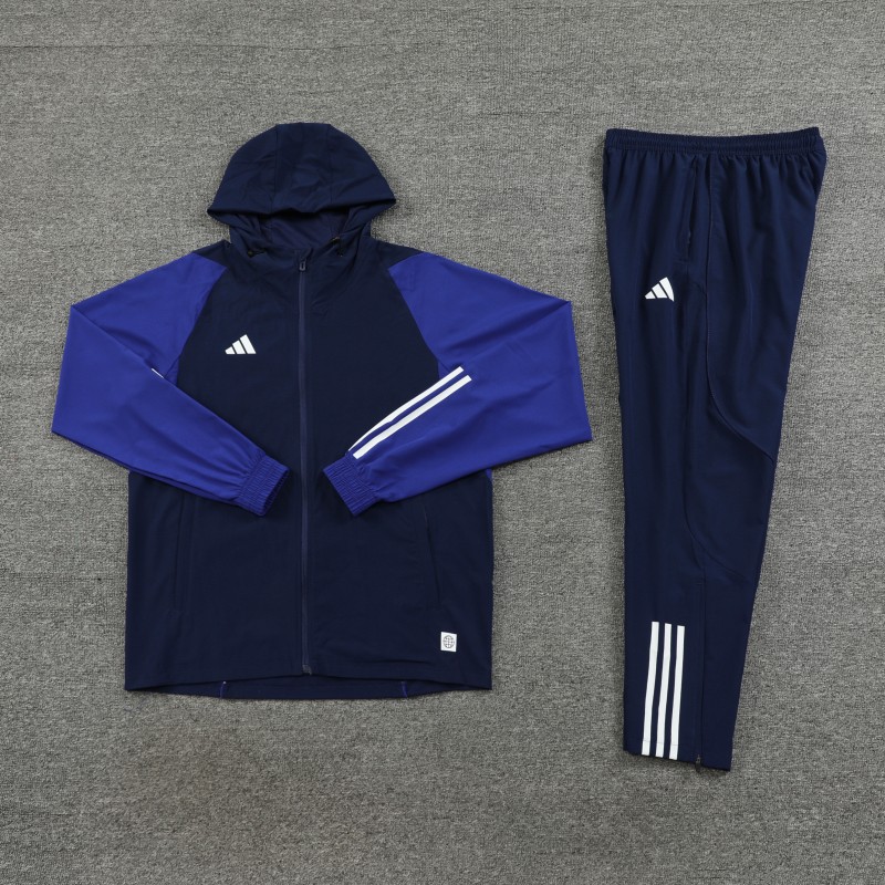 2025 Adidas Royal Blue Half Zipper Jacket+Long Pants S-2XL